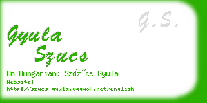 gyula szucs business card